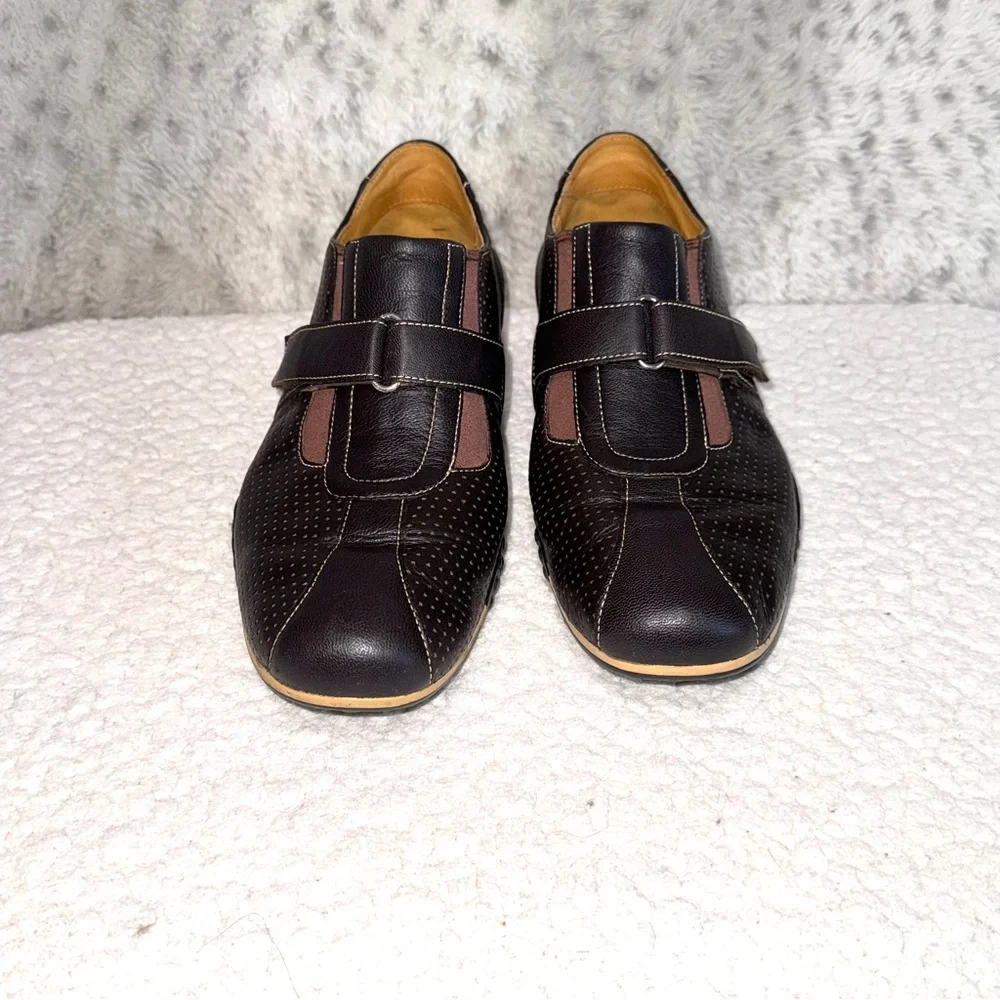 Cole Haan Estadio Strap Slip-On Sneakers Dark Brown Leather Men’s Sz 9M